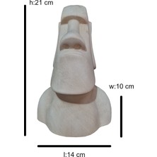 Ave Home Ahşap Dekoratif Boyanabilir Büst Heykeli Moai Totem