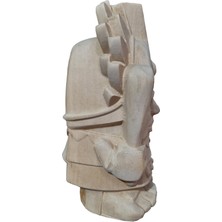Ave Home Ahşap Dekoratif Boyanabilir Büst Heykeli Maya Totem
