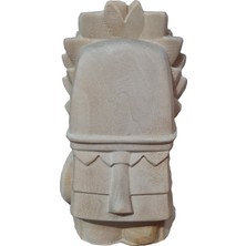 Ave Home Ahşap Dekoratif Boyanabilir Büst Heykeli Maya Totem