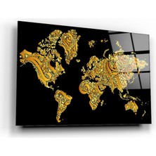 Marsilyan Hat Sanatı Harita Cam Tablo | Hediyelik, Dekoratif, Ofis, Mutfak