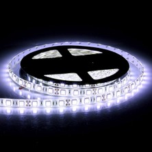 5metre LED Şerit 5050 DC12V 6500K Soğuk Beyaz (60LED/M) IP65 Işık Aydınlatma Lambası Hortum Kendinden Yapışkanlı