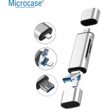 Microcase 3in1 Type C USB Kart Okuyucu Micro Sd Kart Çevirici Dönüştürücü Adaptör - AL5090