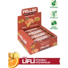 Fellas Vitamin & Meyve Bar - Portakallı ve Zencefilli 35 gr x 12 Adet