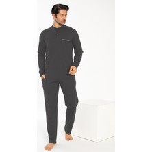 Erkek Uzun Kol Füme Pijama Takım C7T2N0O-049