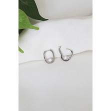 Inci Detaylı Minimal Çelik Küpe