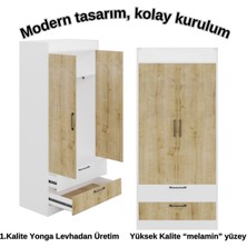 Viesmo Tobi Çocuk Gardrobu Safir Meşe Beyaz