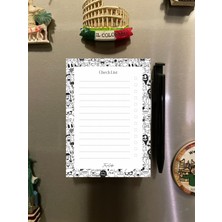 Karikatür Tasarımlı Magnetli Kalem ve Magnetli Bloknot Yapraklı Buzdolabı Alışveriş Checklist 9.5X14.5 cm 50 Yaprak 80. Gram 1. Hamur Kağıt