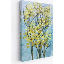 Sarı Yapraklar Soyut Dekoratif Kanvas TABLO-5178