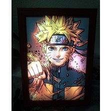 Anime Film Kahramanı Naruto,led Işıklı Dekoratif Çerçeve.