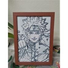 Anime Film Kahramanı Naruto,led Işıklı Dekoratif Çerçeve.