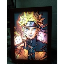 Anime Film Kahramanı Naruto,led Işıklı Dekoratif Çerçeve.