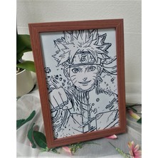 Anime Film Kahramanı Naruto,led Işıklı Dekoratif Çerçeve.