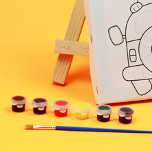 Kidose Eğitici Tuval Boyama Kiti - Ahşap Şövalye Boyama Kiti - Space Uzay Boyama Kiti - Astronot
