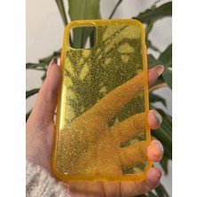 Qans Bilişim iPhone 11 Sarı Simli Silikon Kılıf