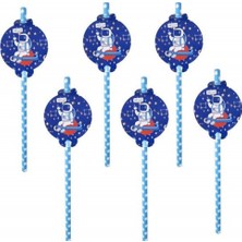 Pipet Astronot Galaksi Karton Pipetli Pk:6