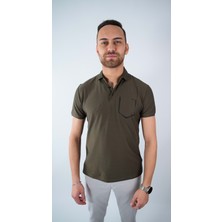 Coonless Erkek Haki Yakalı Tshirt