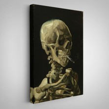 Vincent Van Gogh - Sigara Içen Kafatası Tablo - Skull Of A Skeleton With Burning CIGARETTE-7476