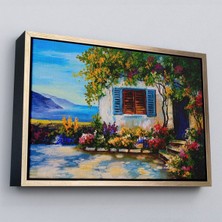 Marsilyan Çerçeveli Deniz Manzaralı Güzel Ev Dekoratif Kanvas Duvar TABLOSU-3437