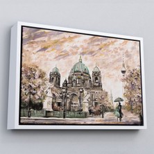 Çerçeveli Berlin Sephora Katedrali Yağlıboya Görünüm Dekoratif Kanvas Duvar TABLOSU-3501