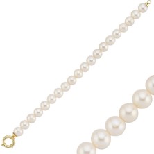 14 Ayar Altın 9 mm Denizci Kilit Doğal Inci Bileklik