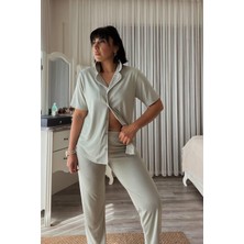 Mint Rengi Modal Pijama Takımı