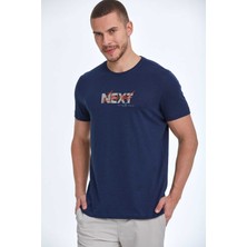 Voltaj Fair Baskılı Erkek Tişört Lacivert