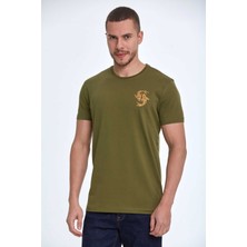 Voltaj Lincoln Nakışlı Erkek Tişört Haki