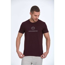 Voltaj Kai Baskılı Erkek Tişört Bordo