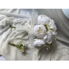 Şakayık Gelin Buketi El Buketi Gelin Çiçeği Damat Yaka Çiçeği Nikah Çiçeği