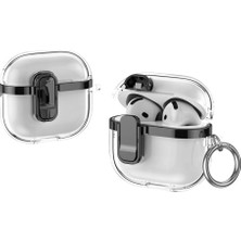 MobaxAksesuar Apple Airpods 4. Nesil ile uyumlu Kılıf Darbeye Çizilmeye Dayanıklı LED Görünür Şeffaf Kilit Kapak