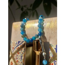 Sancaktar Tesbihçilik Jade Taşı Tesbih, 7.5 x 7.5 mm, Küre Kesim, Metal Püskül