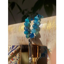 Sancaktar Tesbihçilik Jade Taşı Tesbih, 7.5 x 7.5 mm, Küre Kesim, Metal Püskül