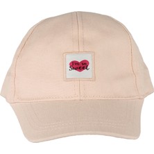 Bebegen Kız Çocuk Pudra Kalp Armalı Şapka 1-3 Yaş