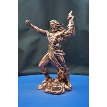Mitolojik Tasarım Zeus Heykel Biblo - Ev Ofis Dekoratif Hediyelik Aksesuar (25  cm )