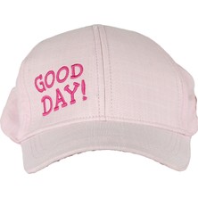 Bebegen Kız Çocuk Pudra Good Day Nakışlı Yazılı Şapka 4-8 Yaş