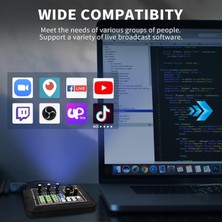 Ses Kartı Youtube Kick Podcast ve Yayıncı, Mikrofon Mikseri, Dj Mikser, Taşınabilir Podcast Prodüksiyon Stüdyosu, Canlı Yayın, Kayıt, Oyun Için Kondenser Ses Kartlı P800
