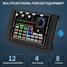 Ses Kartı Youtube Kick Podcast ve Yayıncı, Mikrofon Mikseri, Dj Mikser, Taşınabilir Podcast Prodüksiyon Stüdyosu, Canlı Yayın, Kayıt, Oyun Için Kondenser Ses Kartlı P800