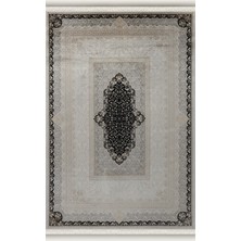Apex Halı Vendom Palace 5411 Siyah Krem Yumuşak Dokulu Viskon ve Bambu 120 Tarak Ipek Halı
