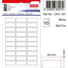 300'LÜ Beya Etiket 12X30MM