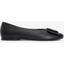 Kadın Tokalı Günlük Babet Ayakkabı  Deri Zy 8156 Siyah