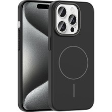 Apple iPhone 15 Pro Max Kılıf Magsafe Şarj Özellikli Zore Ruby Silikon Kapak - Gri