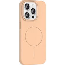 Apple iPhone 15 Pro Max Kılıf Magsafe Şarj Özellikli Zore Ruby Silikon Kapak - Gri
