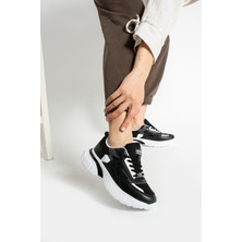 Getcho Babel Kadın Siyah Beyaz Günlük Spor Ayakkabı