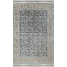 Apex Halı Vendom Palace 5451 Mavi Krem Yumuşak Dokulu Viskon ve Bambu 120 Tarak Ipek Halı