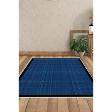 Kaymaz Dijital Mutfak & Salon Halı Saray Deri Dokuma E5007 Koyu Mavi