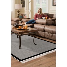 Kaymaz Dijital Mutfak & Salon Halı  Toprak Saçaklı Dokuma E5001 Kahve