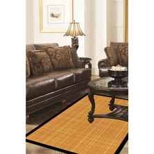 Kaymaz Dijital Mutfak & Salon Halı Luna Pamuk Dokuma E5007 Turuncu Kahve