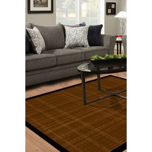 Kaymaz Dijital Mutfak & Salon Halı Luna Pamuk Dokuma E5007 Koyu Kahve