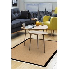 Kaymaz Dijital Mutfak & Salon Halı Saray Deri Dokuma E5001 Açık Kahverengi