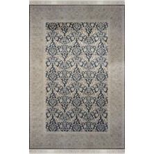 Apex Halı Vendom Palace 5461 Lacivert Krem Yumuşak Dokulu Viskon ve Bambu 120 Tarak Ipek Halı